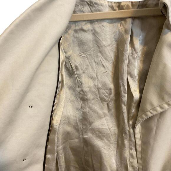 MEXX Stylish Light Khaki Short Pleated Trench Coat Belt Pockets 3/4 Slee… - Picture 10 of 13